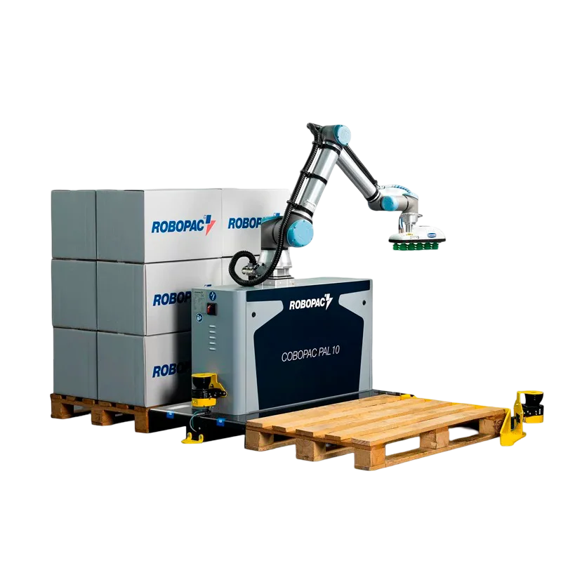 Estación de paletización con brazo robotizado Cobopac PAL 10 de Robopac